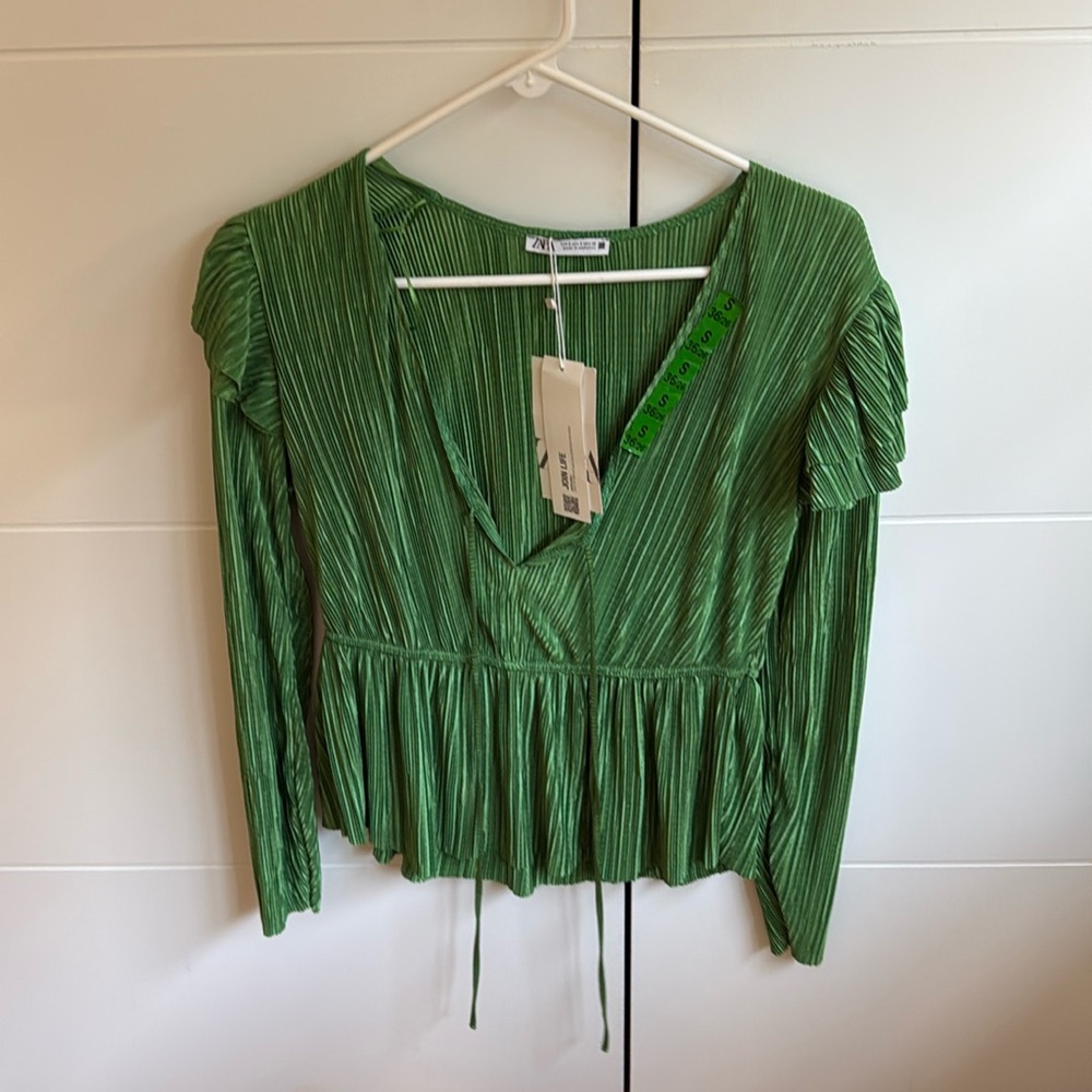 Zara green blouse size S
